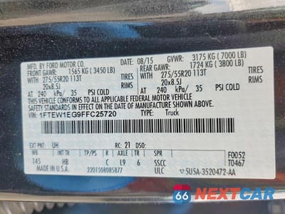 Zdjęcie 12 z 12 samochodu: 2015 FORD F150 SUPERCREW VIN:1FTEW1EG9FFC25720 - miniatura
