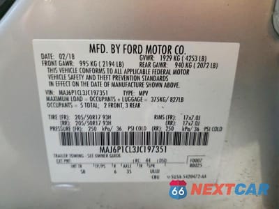 Zdjęcie 12 z 12 samochodu: 2018 FORD ECOSPORT SES VIN:MAJ6P1CL3JC197351 - miniatura