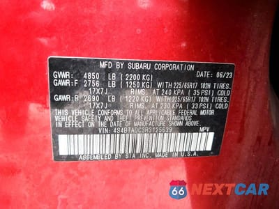 Zdjęcie 13 z 13 samochodu: 2024 SUBARU OUTBACK PREMIUM VIN:4S4BTADC3R3125639 - miniatura