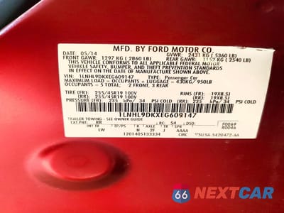 Zdjęcie 12 z 12 samochodu: 2014 LINCOLN MKS VIN:1LNHL9DKXEG609147 - miniatura