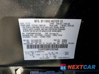 Zdjęcie 12 z 12 samochodu: 2015 FORD TAURUS SEL VIN:1FAHP2E88FG202468 - miniatura