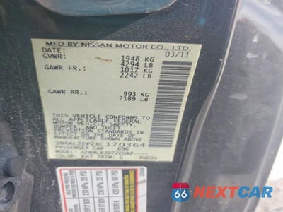 Zdjęcie 12 z 12 samochodu: 2011 NISSAN ALTIMA 2.5 S VIN:1N4AL2EP2BC170364 - miniatura
