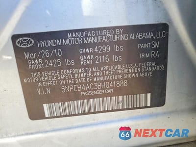 Zdjęcie 12 z 12 samochodu: 2011 HYUNDAI SONATA GLS VIN:5NPEB4AC3BH041888 - miniatura