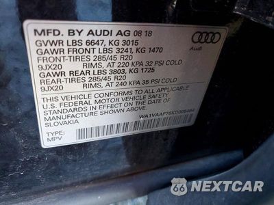 Zdjęcie 13 z 13 samochodu: 2019 AUDI Q7 PRESTIGE VIN:WA1VAAF76KD005464 - miniatura