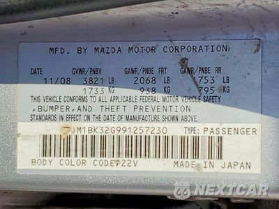 Zdjęcie 12 z 13 samochodu: 2009 MAZDA 3 I VIN:JM1BK32G991257230 - miniatura