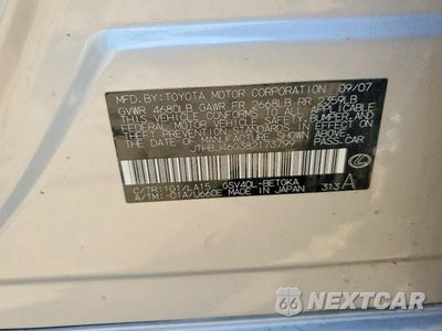 Zdjęcie 12 z 12 samochodu: 2008 LEXUS ES 350 BASE VIN:JTHBJ46G382173799 - miniatura
