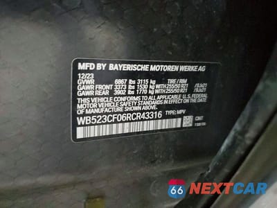 Zdjęcie 14 z 14 samochodu: 2024 BMW IX XDRIVE50 VIN:WB523CF06RCR43316 - miniatura