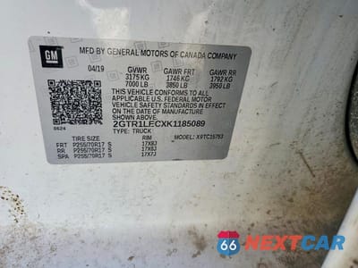 Zdjęcie 12 z 12 samochodu: 2019 GMC SIERRA LIMITED C1500 VIN:2GTR1LECXK1185089 - miniatura