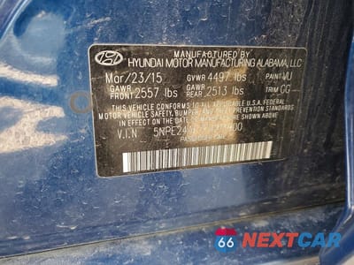 Zdjęcie 12 z 12 samochodu: 2015 HYUNDAI SONATA SE VIN:5NPE24AF7FH211900 - miniatura