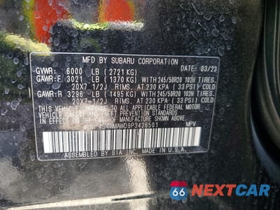 Zdjęcie 13 z 13 samochodu: 2023 SUBARU ASCENT TOURING VIN:4S4WMAWD9P3426501 - miniatura