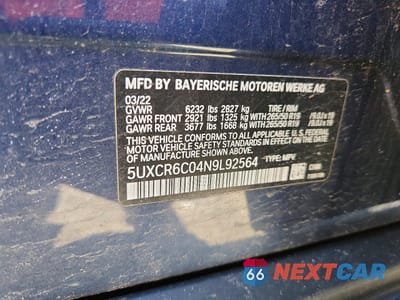 Zdjęcie 13 z 13 samochodu: 2022 BMW X5 XDRIVE40I VIN:5UXCR6C04N9L92564 - miniatura