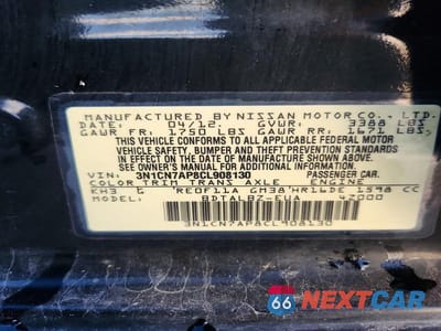 Zdjęcie 12 z 12 samochodu: 2012 NISSAN VERSA 1.6 S VIN:3N1CN7AP8CL908130 - miniatura