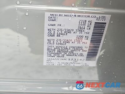 Zdjęcie 13 z 13 samochodu: 2023 NISSAN MURANO SL VIN:5N1AZ2CJXPC123142 - miniatura