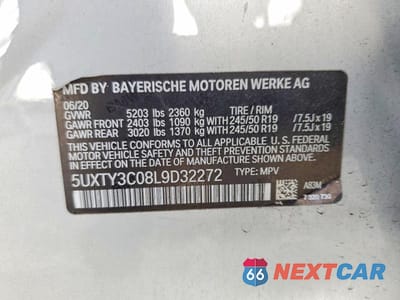 Zdjęcie 14 z 14 samochodu: 2020 BMW X3 SDRIVE30I VIN:5UXTY3C08L9D32272 - miniatura