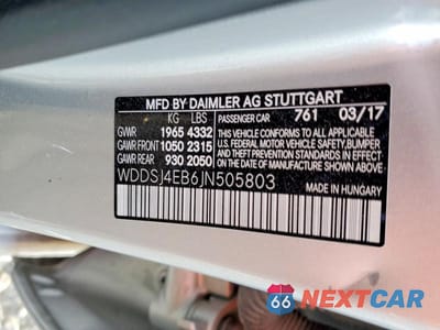 Zdjęcie 12 z 12 samochodu: 2018 MERCEDES-BENZ CLA 250 VIN:WDDSJ4EB6JN505803 - miniatura