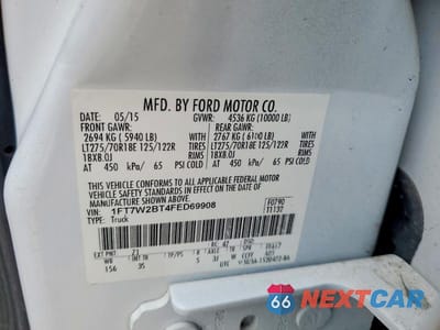 Zdjęcie 12 z 12 samochodu: 2015 FORD F250 SUPER DUTY VIN:1FT7W2BT4FED69908 - miniatura