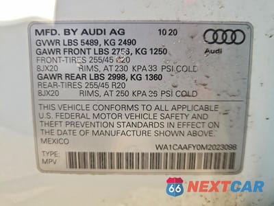 Zdjęcie 13 z 13 samochodu: 2021 AUDI Q5 PRESTIGE VIN:WA1CAAFY0M2023098 - miniatura