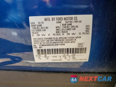 Zdjęcie 13 z 13 samochodu: 2020 FORD EXPLORER XLT VIN:1FMSK8DH5LGA11696 - miniatura