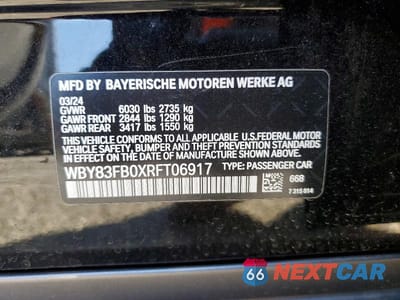 Zdjęcie 12 z 12 samochodu: 2024 BMW I4 XDRIVE 40 VIN:WBY83FB0XRFT06917 - miniatura