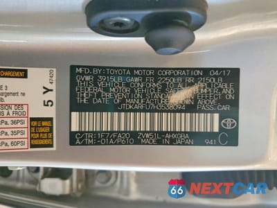 Zdjęcie 12 z 12 samochodu: 2017 TOYOTA PRIUS THREE VIN:JTDKARFU7H3538094 - miniatura