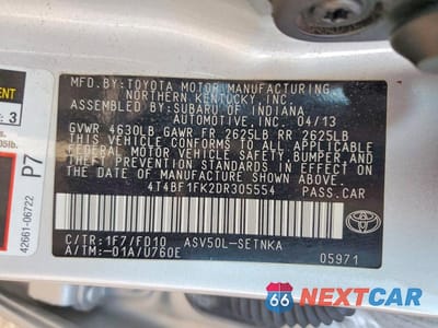 Zdjęcie 12 z 12 samochodu: 2013 TOYOTA CAMRY LE VIN:4T4BF1FK2DR305554 - miniatura