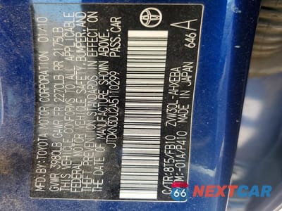 Zdjęcie 12 z 12 samochodu: 2010 TOYOTA PRIUS III VIN:JTDKN3DU2A5110299 - miniatura