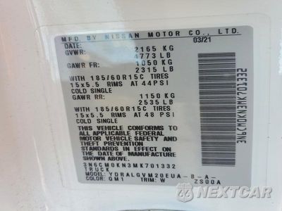 Zdjęcie 12 z 12 samochodu: 2019 NISSAN NV 2500 HD SV VIN:3N6CM0KN3MK701332 - miniatura