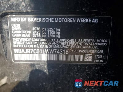 Zdjęcie 12 z 12 samochodu: 2020 BMW 530 XI VIN:WBAJR7C01LWW74316 - miniatura