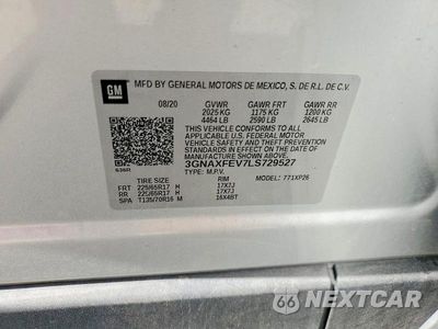 Zdjęcie 13 z 13 samochodu: 2020 CHEVROLET EQUINOX VIN:3GNAXFEV7LS729527 - miniatura