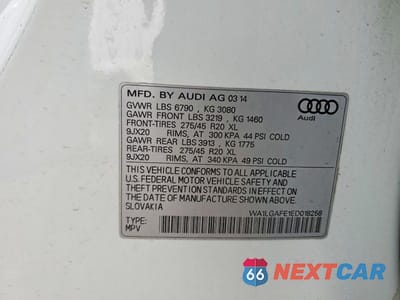 Zdjęcie 12 z 12 samochodu: 2014 AUDI Q7 PREMIUM PLUS VIN:WA1LGAFE1ED018258 - miniatura