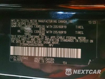 Zdjęcie 12 z 12 samochodu: 2024 LEXUS RX 350H PREMIUM VIN:2T2BBMCA4RC029899 - miniatura