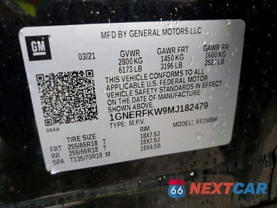 Zdjęcie 13 z 13 samochodu: 2021 CHEVROLET TRAVERSE VIN:1GNERFKW9MJ182479 - miniatura