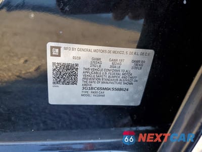 Zdjęcie 12 z 12 samochodu: 2019 CHEVROLET CRUZE LS VIN:3G1BC6SM6KS588624 - miniatura