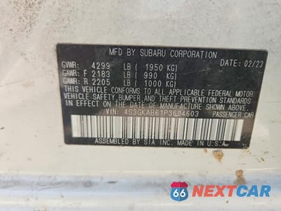 Zdjęcie 12 z 12 samochodu: 2023 SUBARU IMPREZA VIN:4S3GKAB61P3604603 - miniatura