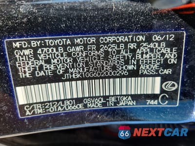 Zdjęcie 12 z 12 samochodu: 2013 LEXUS ES 350 BASE VIN:JTHBK1GG6D2000296 - miniatura