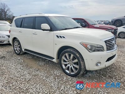 Czwarte zdjęcie samochodu z boku: 2014 INFINITI QX80 BASE VIN:JN8AZ2NE9E9062773 - miniatura