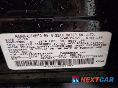 Zdjęcie 12 z 12 samochodu: 2021 INFINITI Q50 PURE VIN:JN1EV7AR4MM751956 - miniatura