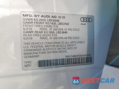 Zdjęcie 14 z 14 samochodu: 2025 AUDI Q6 E-TRON PREMIUM VIN:WA114BGF0SA041525 - miniatura