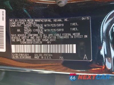 Zdjęcie 14 z 14 samochodu: 2015 TOYOTA SIENNA SE 8-PASSENGER VIN:5TDXK3DC6FS599538 - miniatura