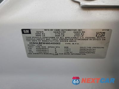 Zdjęcie 13 z 13 samochodu: 2010 CHEVROLET EQUINOX LS VIN:2CNALBEW4A6409062 - miniatura