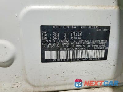 Zdjęcie 12 z 13 samochodu: 2015 SUBARU LEGACY 2.5I PREMIUM VIN:4S3BNAD66F3064209 - miniatura