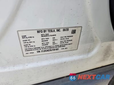 Zdjęcie 13 z 13 samochodu: 2020 TESLA MODEL X VIN:5YJXCAE29LF281601 - miniatura