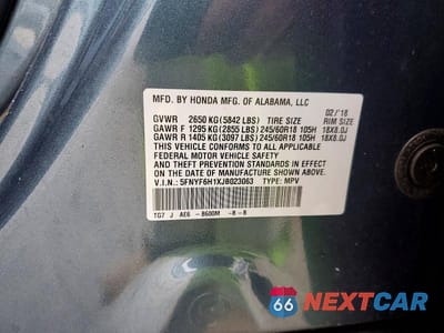 Zdjęcie 13 z 13 samochodu: 2018 HONDA PILOT LX VIN:5FNYF6H1XJB023063 - miniatura