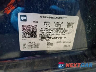 Zdjęcie 12 z 12 samochodu: 2021 CHEVROLET SILVERADO K2500 CUSTOM VIN:1GC4YMEY8MF292113 - miniatura