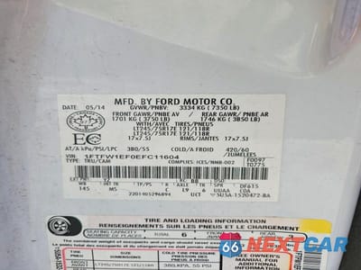 Zdjęcie 12 z 12 samochodu: 2014 FORD F150 SUPERCREW VIN:1FTFW1EF0EFC11604 - miniatura