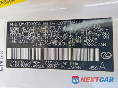 Zdjęcie 12 z 12 samochodu: 2011 LEXUS IS 250C BASE VIN:JTHFF2C21B2521039 - miniatura