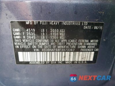 Zdjęcie 12 z 12 samochodu: 2015 SUBARU LEGACY 2.5I PREMIUM VIN:4S3BNAF68F3073362 - miniatura