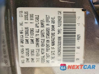 Zdjęcie 12 z 12 samochodu: 2007 HONDA ACCORD EX VIN:1HGCM66547A001696 - miniatura