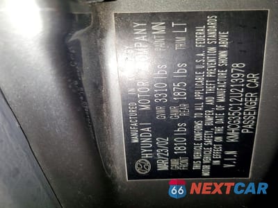 Zdjęcie 14 z 14 samochodu: 2002 HYUNDAI ACCENT VIN:KMHCG35C12U213978 - miniatura