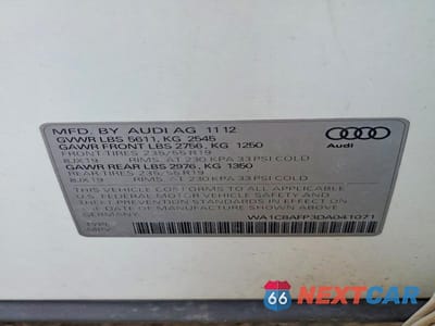 Zdjęcie 12 z 12 samochodu: 2013 AUDI Q5 PREMIUM HYBRID VIN:WA1C8AFP3DA041071 - miniatura